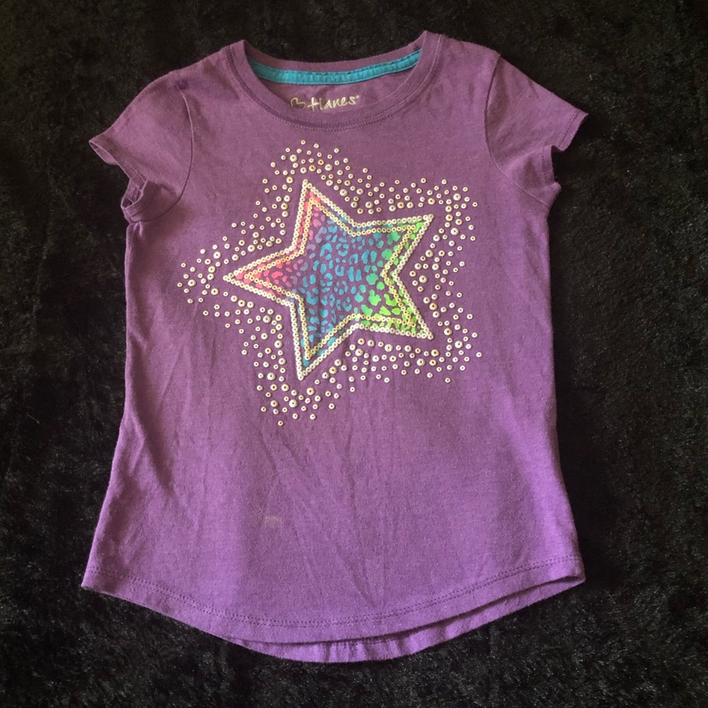 Hanes Purple T-shirt w/ Silver Star